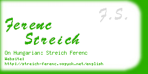 ferenc streich business card